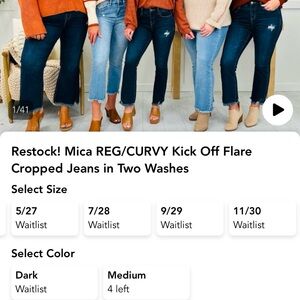Mica high rise crop flare jeans.